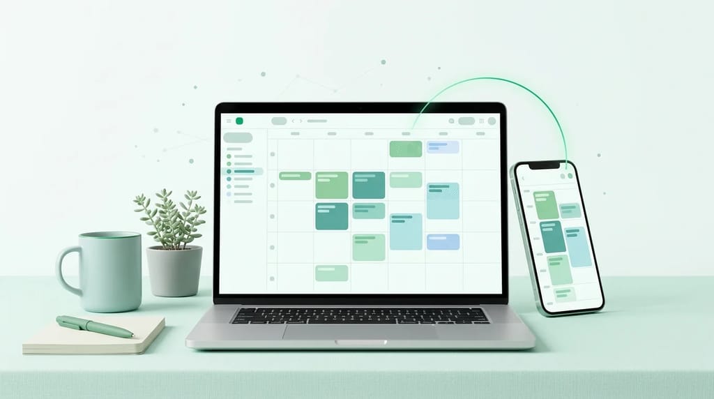 Best calendar software UK comparison shown across laptop and phone screens