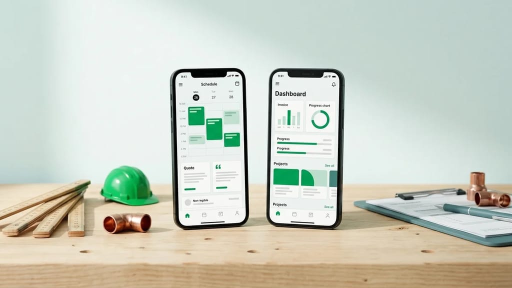Tradify vs ServiceM8 job management apps compared side by side for UK